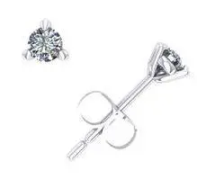 14K White Gold 0.20Ct Martini Set Stud Earrings 1
