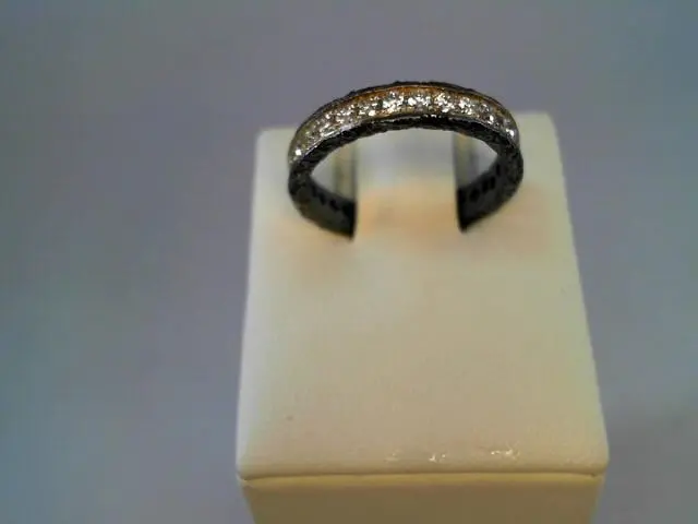 18K Yellow Gold/ Black Rhodium Diamond Eternity Band 1
