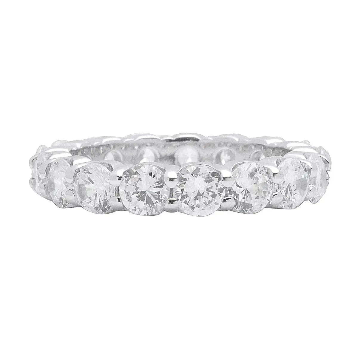 18K White Gold Diamond Eternity Wedding Ring 1