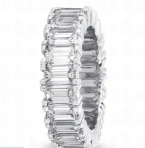Platinum Emerald Cut Diamond Eternity Band 7.02Ct Total Weight 1