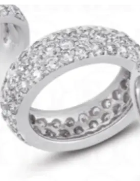 14K White Gold Diamond Pave Eternity Band 1
