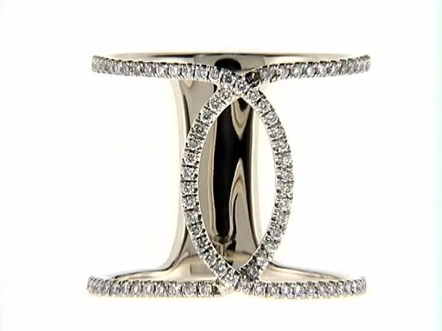 14K Yellow Gold Diamond Interlocking Fashion Ring 1