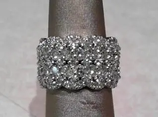 Platinum Multirow Diamond Fashion Ring 1