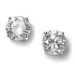 14K White Gold  Diamond Studs Weighing .20Ct Total 1