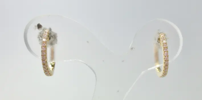 18K Yellow Gold 12Mm Diamond Huggie Earrings 1