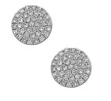 14K White Gold Pave Diamond Stud Earrings 1