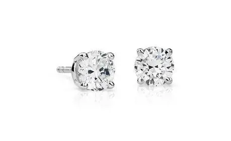 14K White Gold Diamond Stud Earrings Weighing 1.51Ct Total Not Certified 1