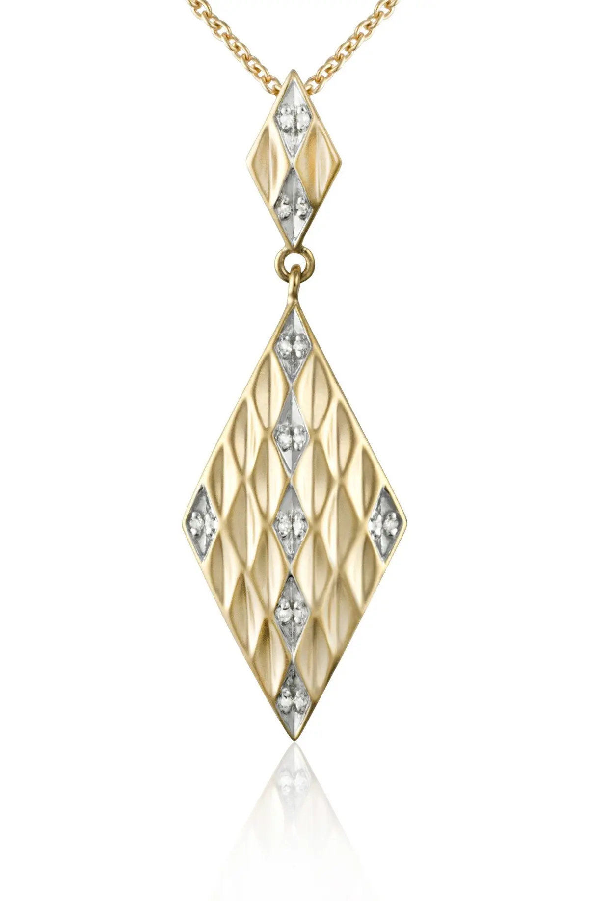 Matte Gold Diamond Shape Pendant 1