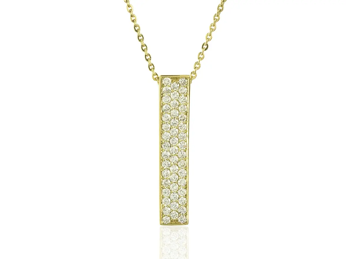 Rectangle Pave Diamond Pendant 1