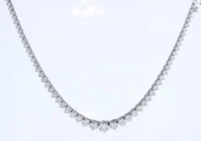 14K White Gold Diamond Riviera Necklace 13.83Ct Total Weight 1