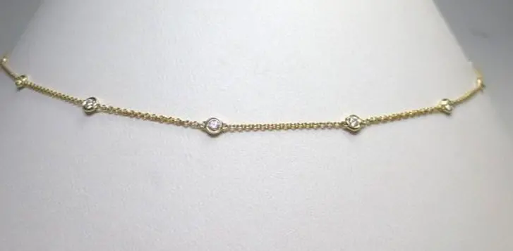 18K Yellow Gold Diamond By The Yard Necklace 1
