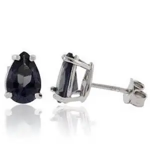 Sterling Silver Pear Shape Labradorite Stud Earrings 1