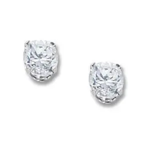 14K White Gold  Cz Earrings 1.75Ct Total Weight 1