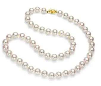 7.5Mm Pearl Necklace With Gold Fishhook Closure Length 16 1