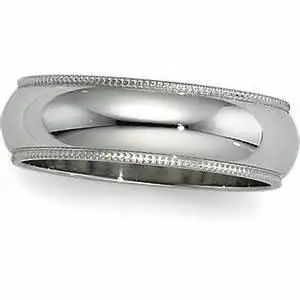 Platinum 4Mm Milgrain Wedding Band 1