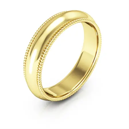 14K Yellow Gold 5Mm Milgrain Wedding Band 1