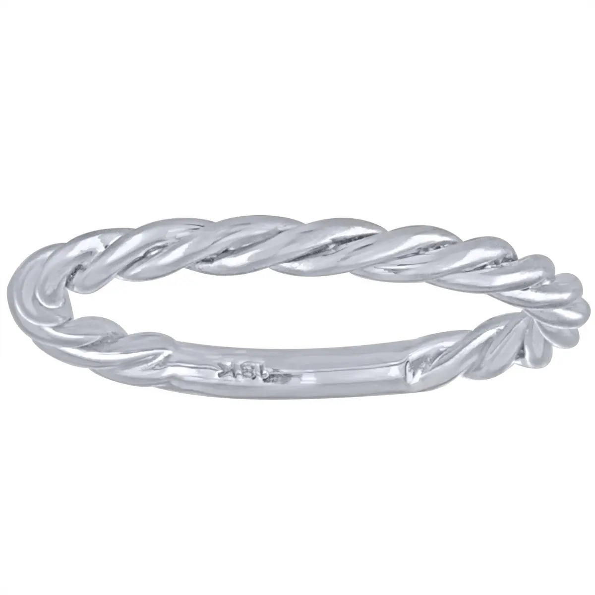 14K White Gold 2Mm Twist Stacking Ring 1