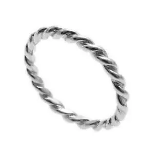 14K White Gold Twisted Band Ring 1
