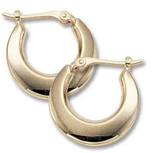 14K Yellow Gold Small Flat Hoops 1