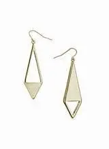 14K Yellow Gold Bianca Double Pyramid Dangle Earring 1