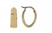 14K Yellow Gold Tapered Flat Hoop Earrings 1