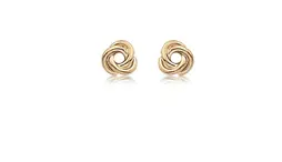 14K Yellow Gold Small Love Knot Earrings 1