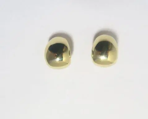 14K Yellow Gold Domed Shape Earrings With Clip And Post 1