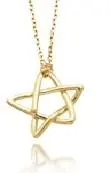 14K Yellow Gold Dana And David Scribble Star Pendant 1