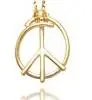 14K Yellow Gold Dana David Scribble Doodle Peace Sign Pendant 1