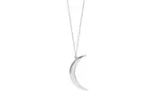 14K White Gold Small Half Moon Pendant 1