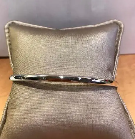 14K White Gold 3Mm Plain Bangle Bracelet 1
