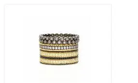 Freida Rothman Sterling Silver Signature Classic Two Toned 5 Stack Ring 1