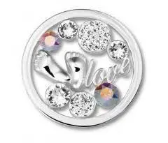 Large Baby Feet Charm With Swarovski Crystal Elements 1