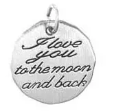 Sterling Silver I Love You To The Moon Charm 1
