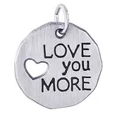 Sterling Silver Love You More Charm 1