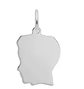 Sterling Silver Boy Head Charm 1