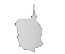 Sterling Silver Girl Head Charm 1