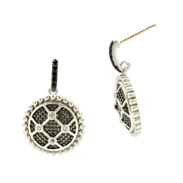 Freida Rothman Sterling Silver Industrial Finish Short Drop Earrings 1