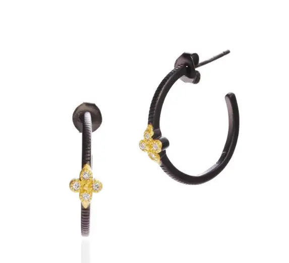 Frieda Rothman Clover Huggie Hoop Earrings 1