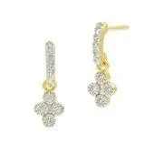 Freida Rothman Yellow Sterling Silver Petite Clover Earrings 1