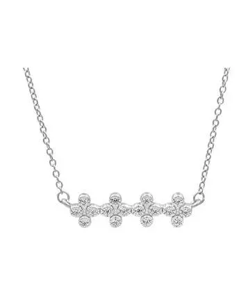 Freida Rothman Lady's Sterling Silver Clover Bar Necklace 1