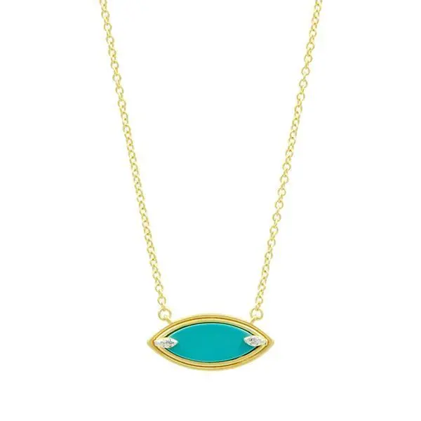 Freida Rothman Lady's Yellow Sterling Silver Fleur Bloom Empire Turquoise Necklace 1