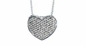 Sterling Silver Cz Heart Pendant 1