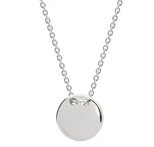 Sterling Silver Round Engravable Disc Pendant 1