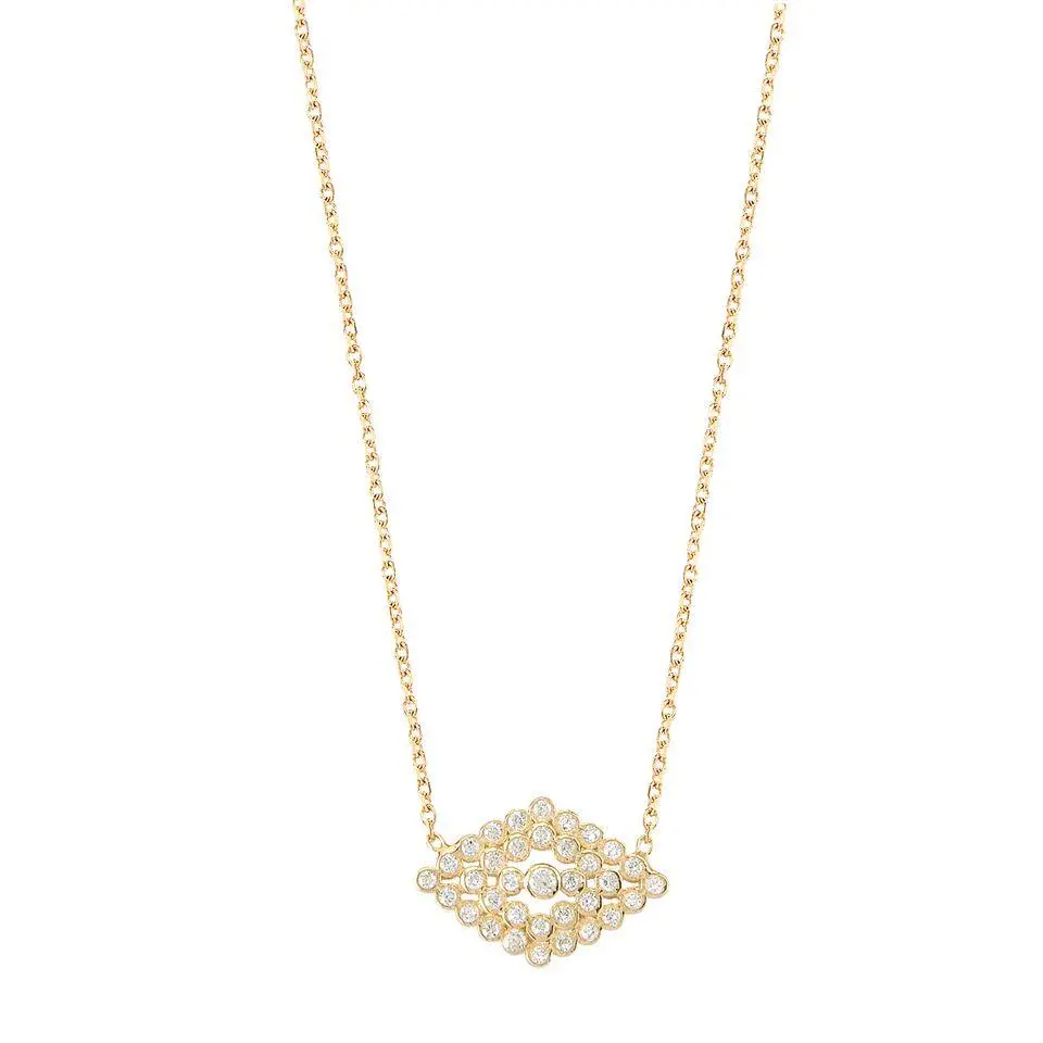 Yellow Sterling Silver Diamond Shape Cz Pendant 1