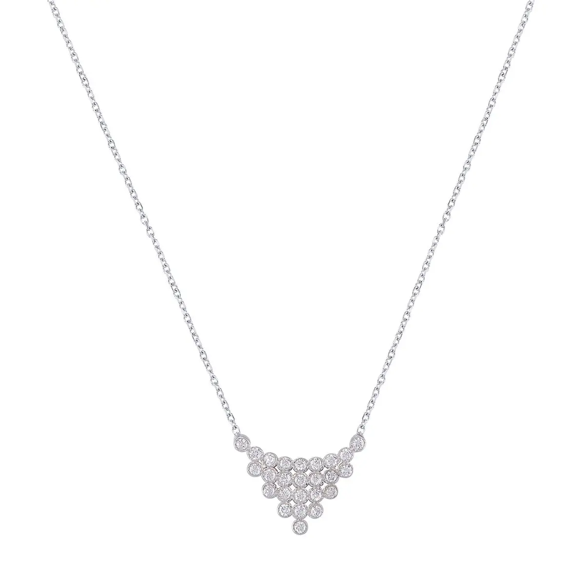Sterling Silver Bezel Set Cz Pendant 1