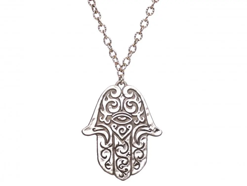 Sterling Silver Tattoo Hamsa  Pendant 1