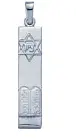 Sterling Silver Mezzuzah With Star & Scroll Pendant 1