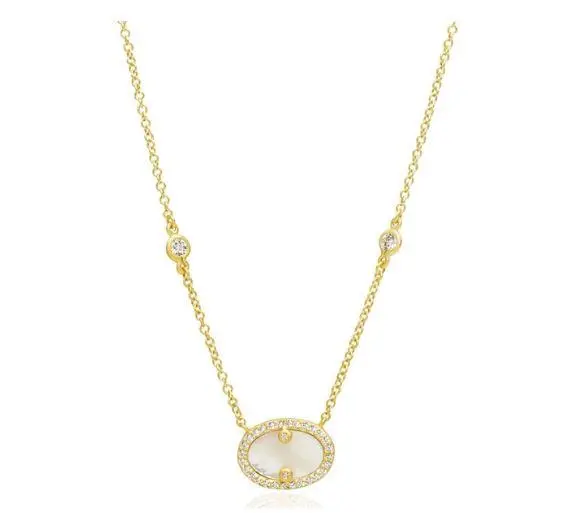 Freida Rothman Sterling Silver Color Theory Pave Oval Pendant 1