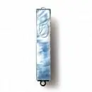 Bali Blue Mussel Mother Of Pearl Small Mezuzah 1